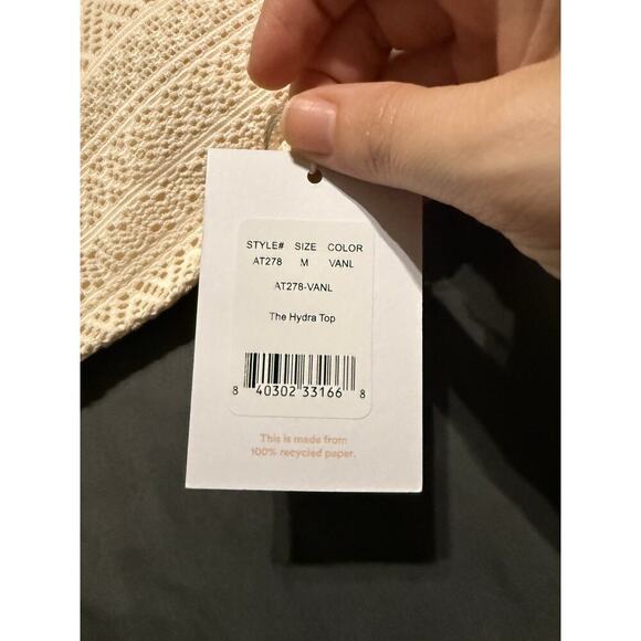 NWT Andie Swim Size Medium Hydra Too Gold‎ Coast Cream Ruffle Textured Lace - Picture 3 of 5